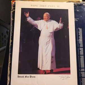 Vintage Portrait Pope John Paul II Detroit Press Photo